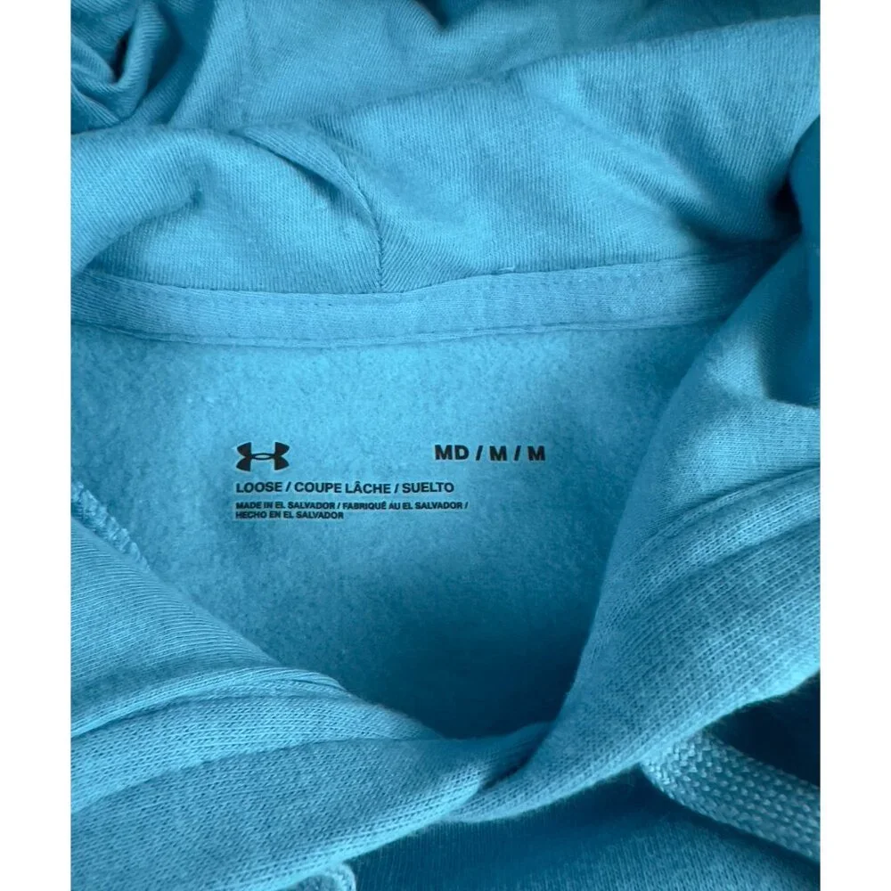 Under Armour Men's Rival Fleece Pullover Hoodie Sz. M Bright Blue - Picture 3 of 12